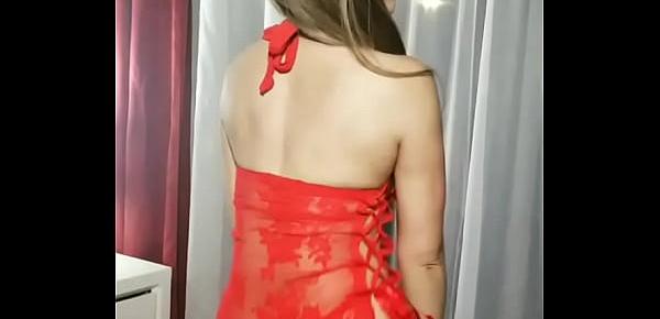  Baile sexy con vestido rojo